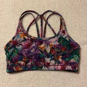 Born Primitive Rhapsody Strappy Sports Bra Tropical Floral Paisley Purple Green